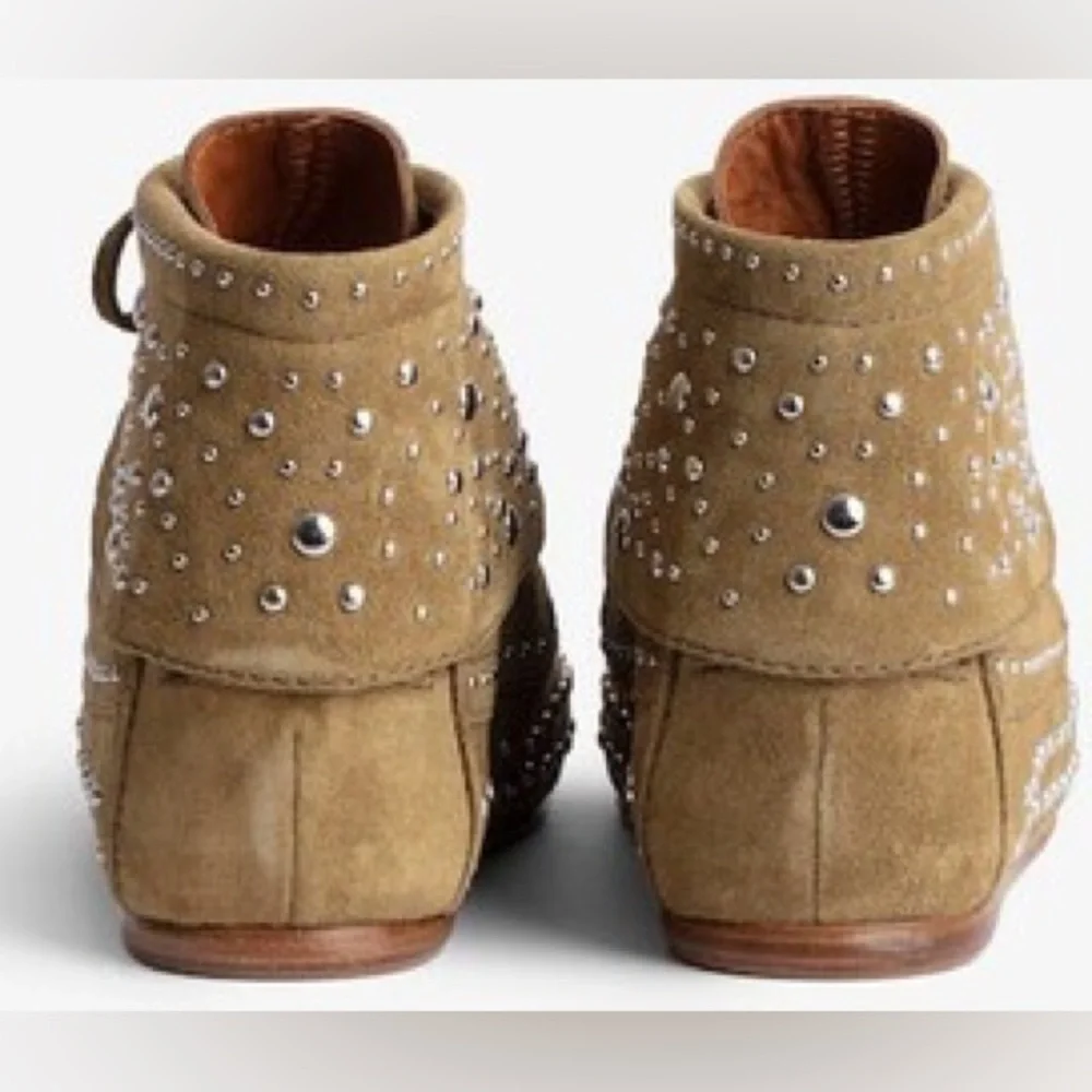 NIB Zadig & Voltaire Santa Fe Dream Studs Ankle Boots Southwestern Suede 41